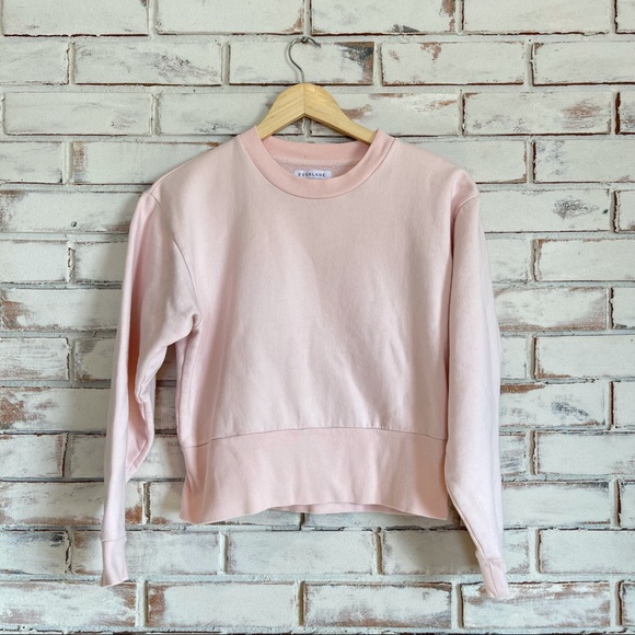 Everlane Tops - Everlane pink crop crew neck sweatshirt